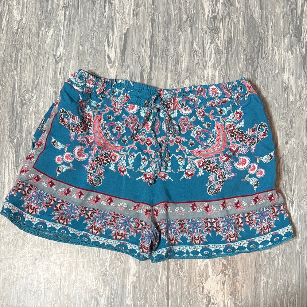 Angie Blue and Pink Patterned Women Shorts